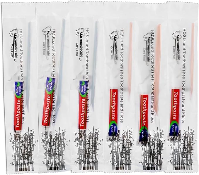 30 Pack Disposable Toothbrushes with Toothpaste Floss Individually Wrapped, 2 Color Toothbrush,10g Toothpaste,Floss Pick,Bulk Toothbrush Kit for Homeless,Airbnb,Hotel,Guest