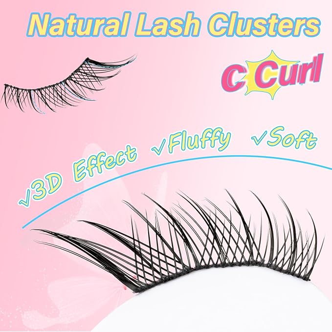 Manga Lashes Fluffy Faux Mink Lashes Natural Look 10 Pairs Wispy False Eyelashes C Curl Anime Lashes (Wispy02)