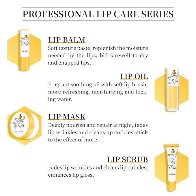 4 Piece Honey Milk Lip Mask