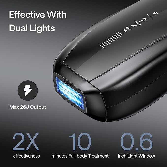 Ulike X IPL Hair Removal Device, Laser Hair Removal with Ice-Cooling, Dual Lights & Skin Senor for Nearly Painless & Long-Lasting Hair Removal, 3 Modes Tailored for Stubborn Hair, Gift for Smooth Skin
