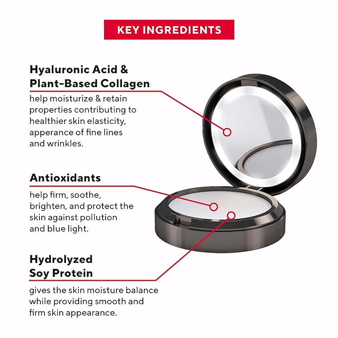 Universal Pressed Setting Makeup Powder, Glow by Mirabella Beauty - Translucent Matte Setting Powder Infused with Hyaluronic Acid & Collagen with Lightweight, Flawless Finish - Blurring, Anti-Aging &