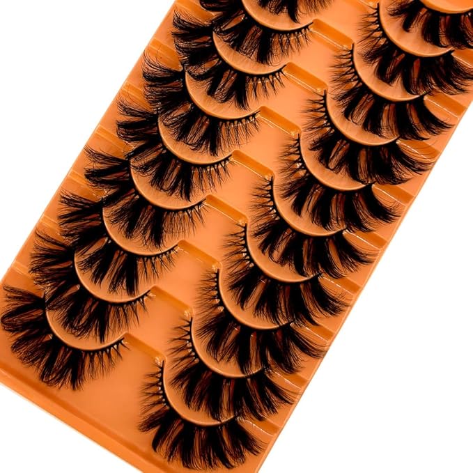 HBZGTLAD Soft Mink Eyelashes 3D Curl Winged End Eye Elongated Fake Lashes Thick Handmade Natural False Eyelash Messy Cross Lash Wholesale (ZT-2)