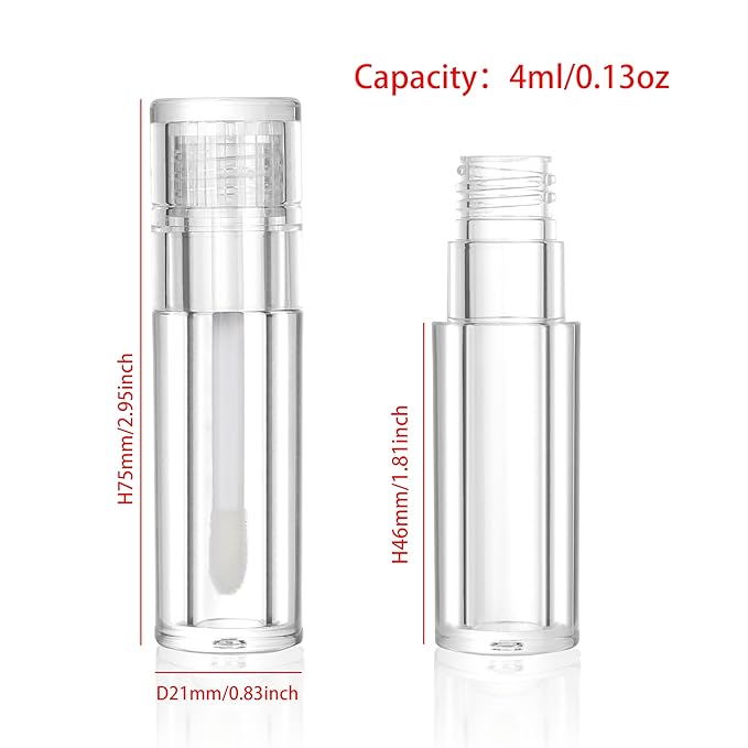 COSIDEA 20pcs Round 4ml 0.13oz Full Clear Empty 4ml