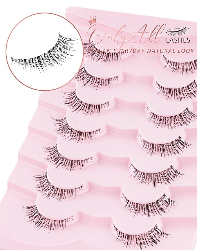 Onlyall Natural False Lashes Wispy Fake Eyelashes 7 Pairs B94