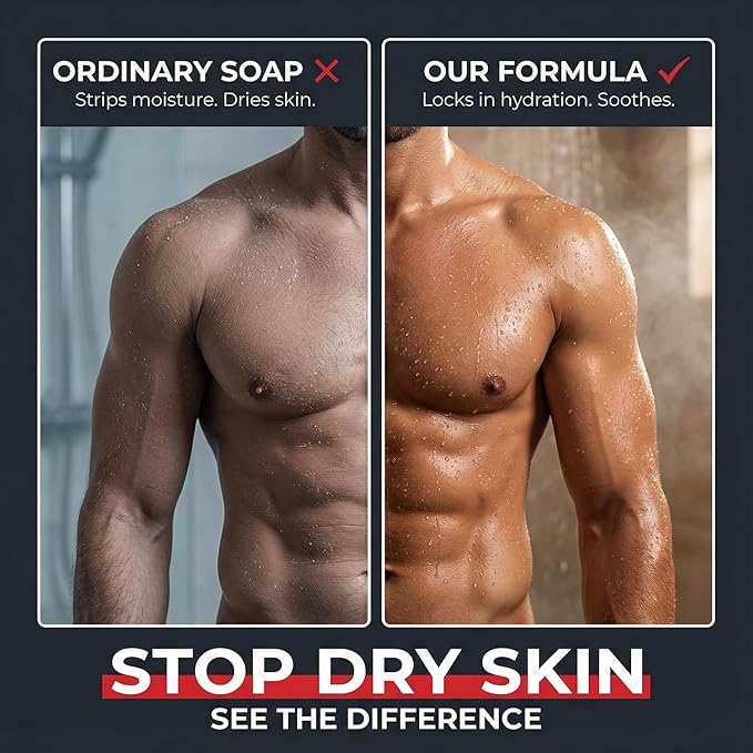 Dead Sea Collection Mens Body Wash 3 in 1 – Sandalwood Body Wash for Men – Shower Gel – Shampoo – Shower Soap for Face and Hair – Pack of 2 Bottles (33.8 Fl. Oz. Each)