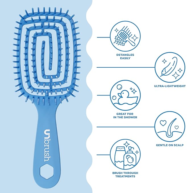 FHI Heat UNbrush Flex Detangling Hair Brush - Blue