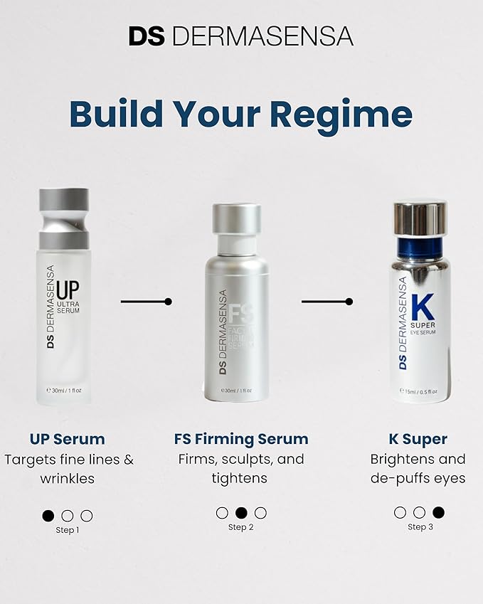 DS Dermasensa FS Facial Firming Serum – Instant Lift & Skin Tightening Treatment with Peptides & Hyaluronic Acid – Targets Loose Skin from Weight Loss & Fine Lines – 1 fl oz (30ml)