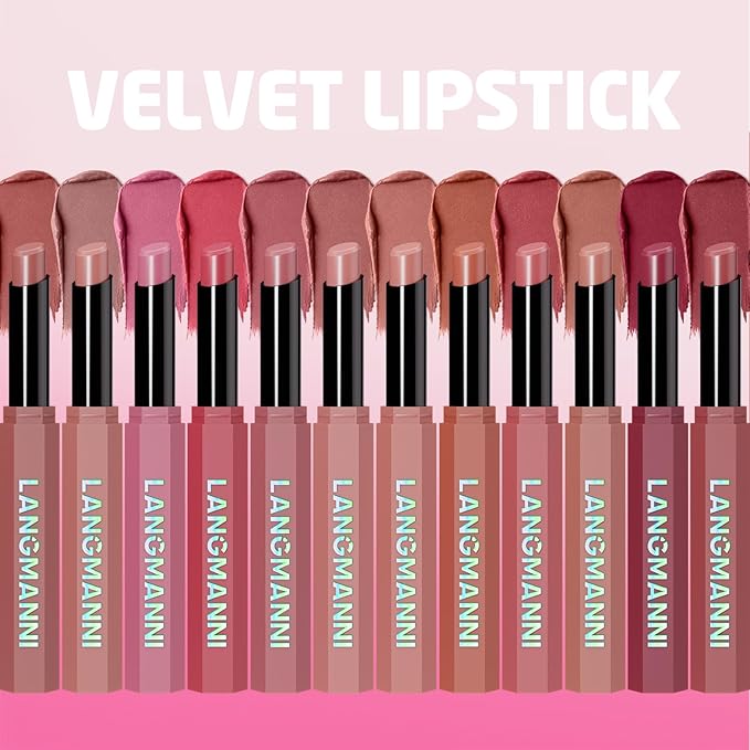 Jolilab 3Pcs Velvet Matte Lipstick Nude Matte Soft Dark Color Stick High Pigmented Long-Lasting Waterproof Lip Stick Lip Balm Beauty Cosmetics Gift for Women(Curated #2+5+7)