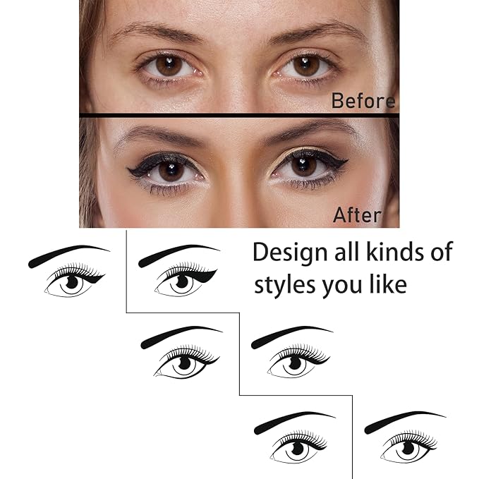 12 Pcs Black Eyeliner Pen, Long-Lasting & Waterproof Eyeliner, Quick-Drying Eye Liner Liquid Liner, Smudge-Resistant Black Eye Liner for All Skin Tones & Types, Highly Pigmented Eye Makeup