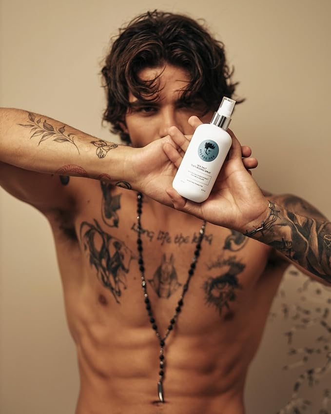 Avenue Man Sea Salt Spray for Men - Texturizing & Thickening Sea Salt Hair Spray for Men with Kelp and Brown Seaweed Extract - Paraben, Sulfate-Free - Add Volume and Texture Beach Hairspray 6.76 Oz
