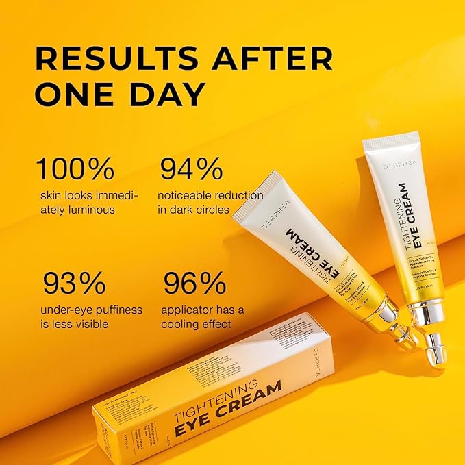 DERPHEA Instant Under-Eye-bag Tightening Cream: Temporary Eye Bags Tightener and Remover for Men & Women 50+ - Rapid Eye Puffiness Reducer, Wrinkle Smoothing & Lifting, Firming Treatment Cream, 0.5 oz