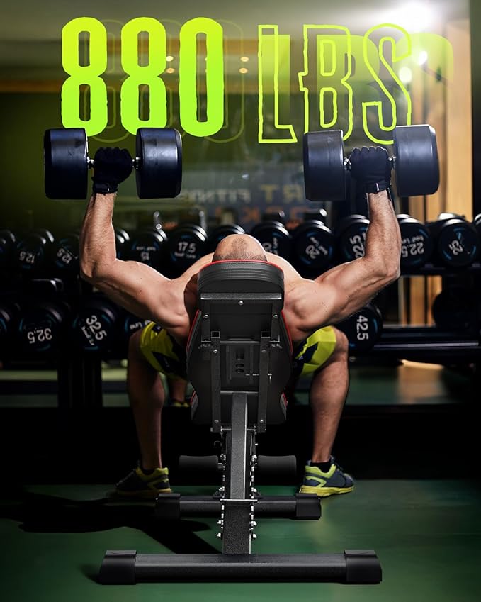 Adjustable Weight Bench for Bench Press 880LBS Stable 90 Degree
