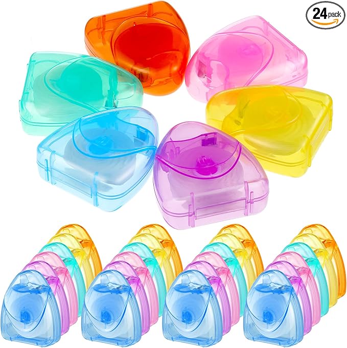 Patelai 24 Boxes Dental Floss Bulk Each 54 Yards/50 M Mint Waxed Mini Travel Size Tooth Floss Picks Pack Individually Wrapped for Adults Homeless Teeth Protection