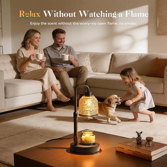 Candle Warmer Lamp with Timer Dimmer, Adjustable Height Wax Melt Warmer for Jar Candles, Housewarming Gift, Birthday Mother's Day Valentines Gifts for Her Women Mom Sister Wife Bedroom New Home Decor