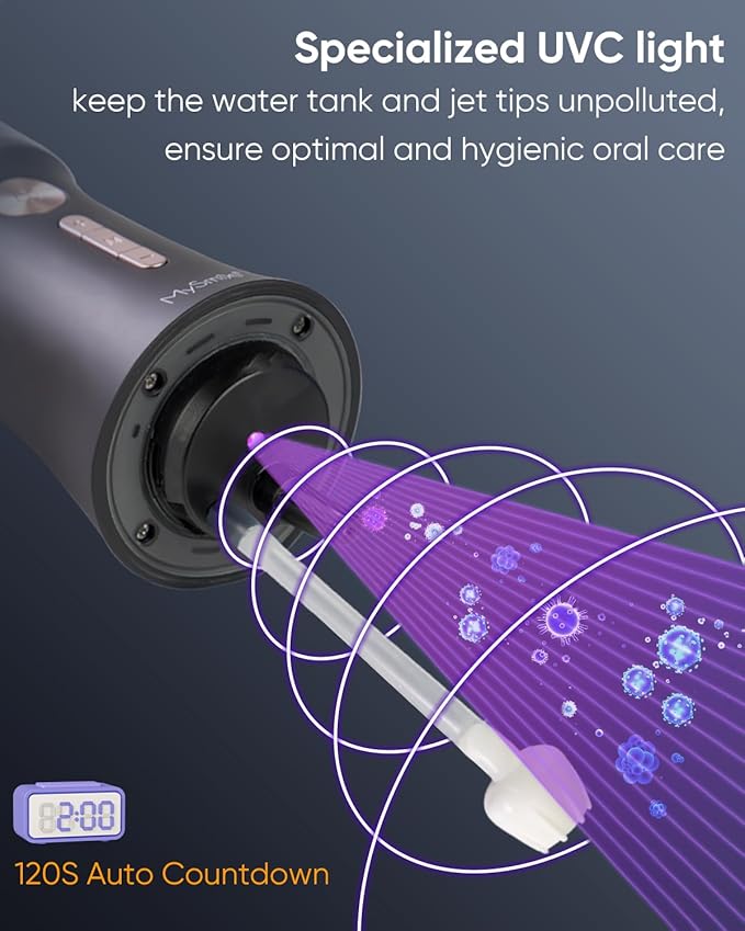MySmile LP233 Pro Electric Water Flosser Lightning Silver and LP221 Cordless Water Flosser Midnight Black Combo