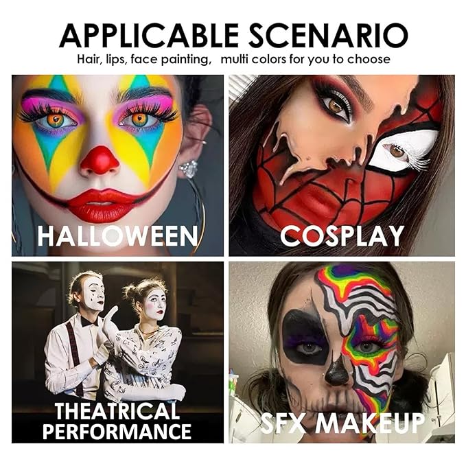 Green Body Paint Stick, Waterproof Face and Body Paint for Halloween Joker Zombie Vampire Skeleton Skull Special Effects Mime Makeup (12# Green)