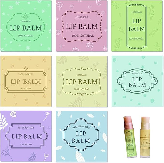 CRASPIRE Lip Balm Labels 80pcs Homemade Style-Color）