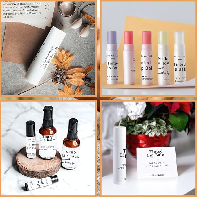 OLYCRAFT 100Pcs Self-Adhesive Lip Balm Tag Wrapping