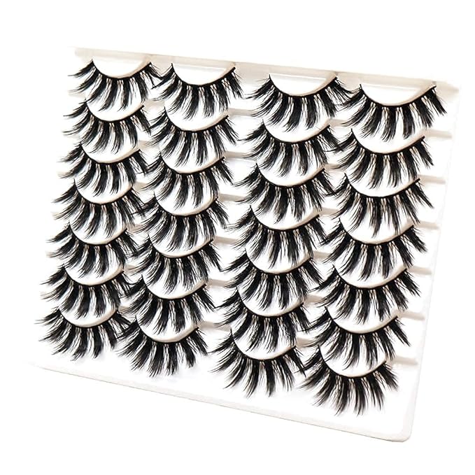 Losha Eyelashes Natural Look Faux Mink Lashes Pack Handmade Fluffy False Eyelashes 14 Pairs Eye Lashes (F69)