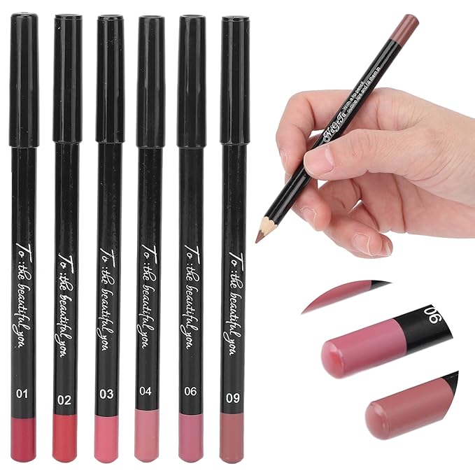 6pcs Lip Liner, Professional Waterproof Matte Long Lasting Long