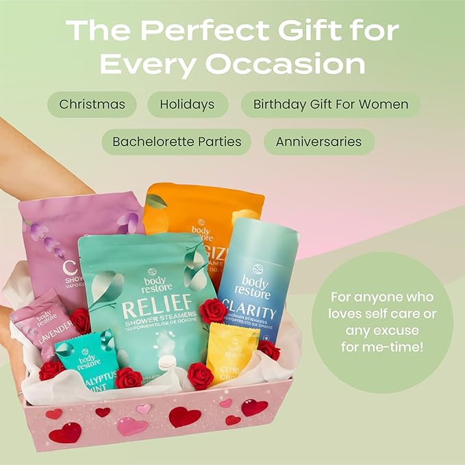 Body Restore Shower Steamers Aromatherapy 15 Pack – Valentines Day Gifts for Her and Him, Birthday Gifts for Women and Men, Relaxation, Stress Relief, Self Care, Bath Bombs – Tea Tree