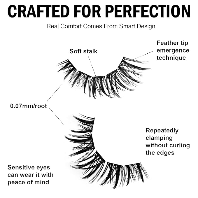 Lash Clusters 8-18mm Wispy Eyelash Clusters 144pcs Cluster Lashes DIY Individual Lashes Clusters with Soft Thin Band for Self Use,Beginner-Friendly (Sylph-775)