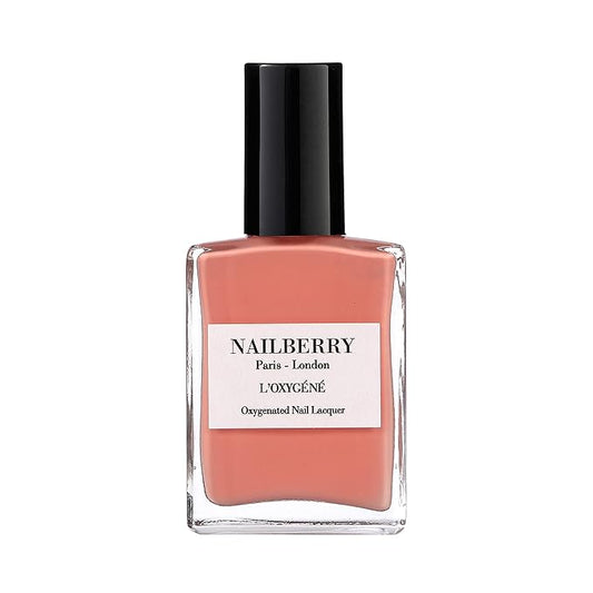 Nailberry L'Oxygéné Oxygenated Nail Lacquer | Peony Blush | Light Coral Opaque Nail Polish | UV Protected Long-Wear Nail Polish | 12-Free | Vegan | Certified Halal | Cruelty & Gluten Free | 15 ml