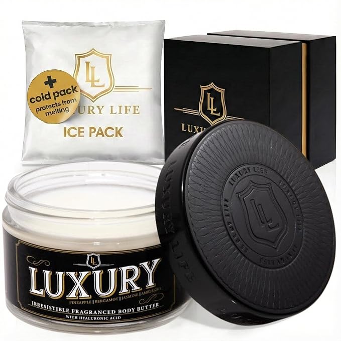 LUXURY LIFE Bed Butter - Scented, Luxurious Body Butter With All-Natural Hyaluronic Acid For Soft, Glowing, Hydrated Skin For Men & Women - Suitable For All Skin Types - Luxury Scent, 5 oz