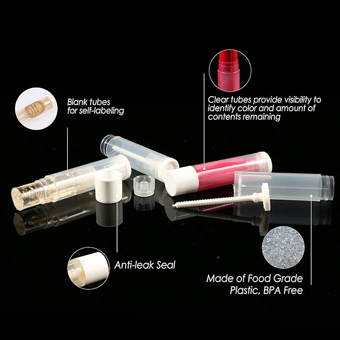 LotFancy Lip Balm tubes Empty, 60PCS