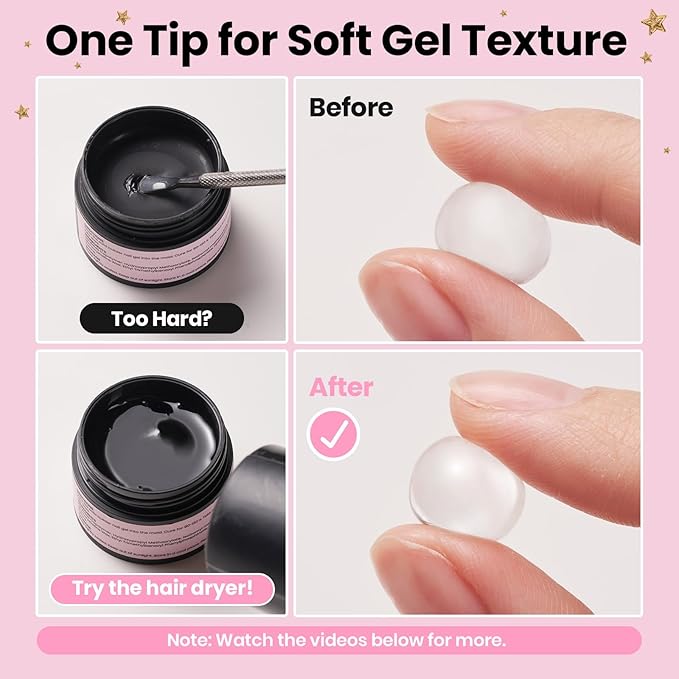 Beetles 3D Gel Nail Art Kit-3D Nail Art 4 Colors Clear Pink White Builder Nails Gel Non-Sticky Hand Sculpting Building for DIY Salon at Home,UV & LED Lamp Cured Needed