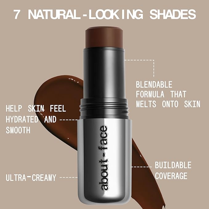 about-face Beach Freak Bronzer Stick Eternal Sunset– Ultra-Creamy, Vegan Bronzer & Contour Stick with Skincare Benefits – Dewy Finish – Hydrating Formula with Daikon Seed Extract – Medium Deep