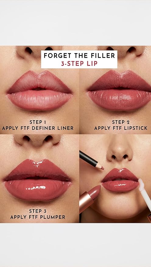 Lawless Women's Forget the Filler Lip-Plumping Line-Smoothing Satin Cream Lipstick, Femme, Pink, 0.1 Ounce