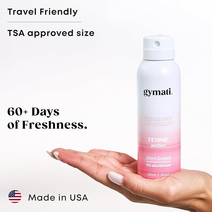 Gymati Natural Deodorant Body Spray Aluminum Free - Women - Pack of 3