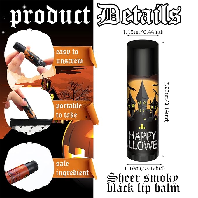 48 Pcs Halloween Spooky Lip Balm