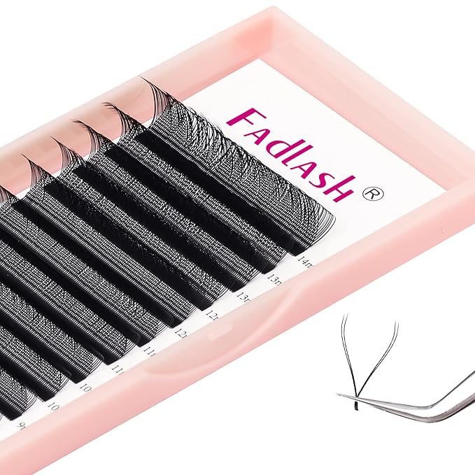 Y Lashes Extensions D Curl Mixed Tray YY Lash Extensions Premade Fans Weave Y Shape Tips Volume Lash Extensions (YY-0.07-D, 8-14mm Mix)
