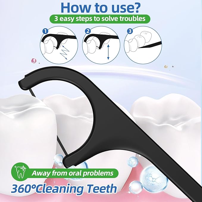 Biodegradable Dental Floss Picks - Easy Glide for Fresh Breath and Healthy Gums