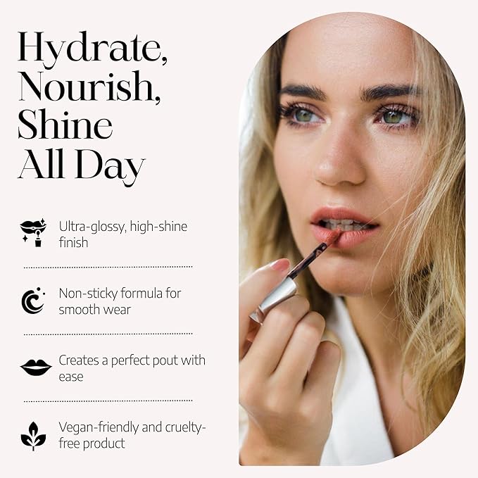 Radiant Professional Lip Glaze (23 Shades) - Ultra-Glossy, Non-Sticky & Long-Lasting Lip Gloss for Women - High Shine Hydration - Vegan & Moisturizing for Soft, Nourished Lips - (11 CHERRY)