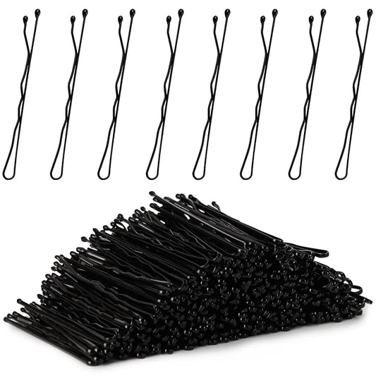 Tbestmax 800 Pcs Hair Bobby Pins, 2 Inch Black Hairpins with Box for Women Lady Girls Kids, Invisible Wave Hairgrip Barrette Hair Clip Bulk Hair Accessories