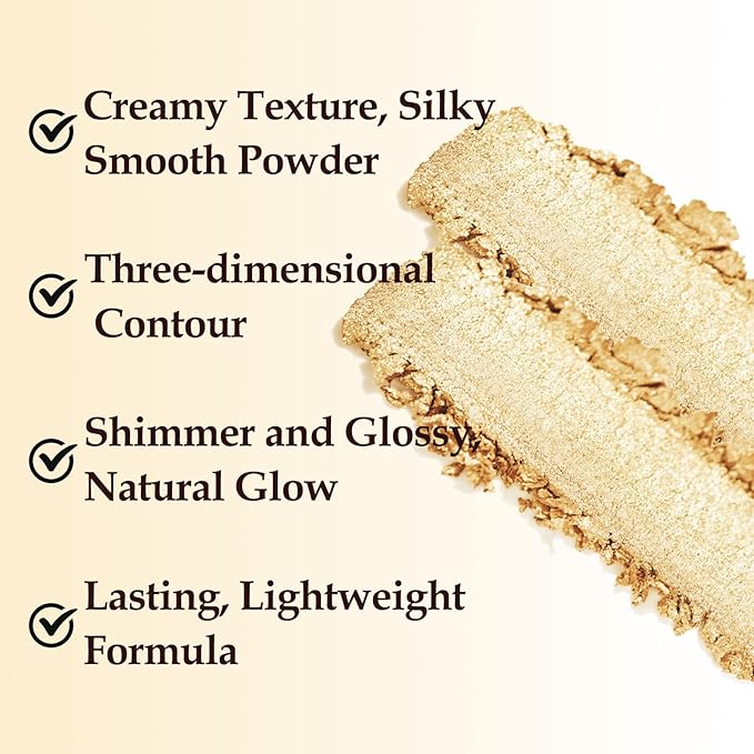 Boobeen Face Highlighter Makeup Palette Baked Highlighter Powder Natural Glow