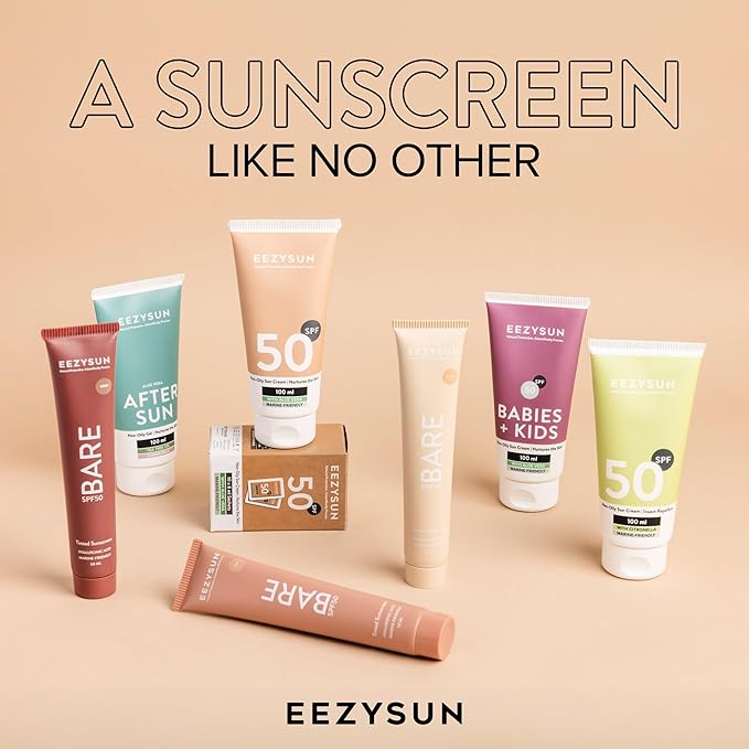 EEZYSUN AfterSun Cooling Cream | Vegan AfterSun Care with Aloe Vera, Tea Tree Oil, & Chamomile to Soothe, Hydrate, & Repair Sunburn | Dermatologically Tested 3.3 FL OZ