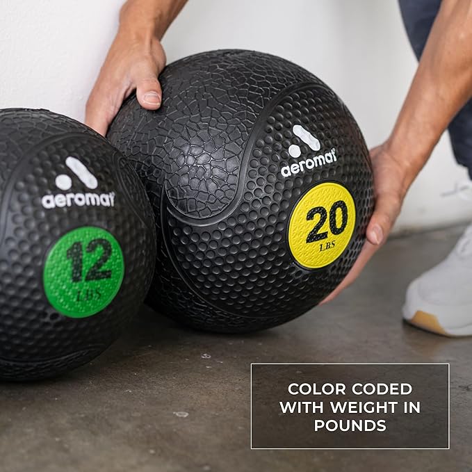 Aeromat Medicine Ball: Weighted Medicine Balls for Exercise 2-30lbs -