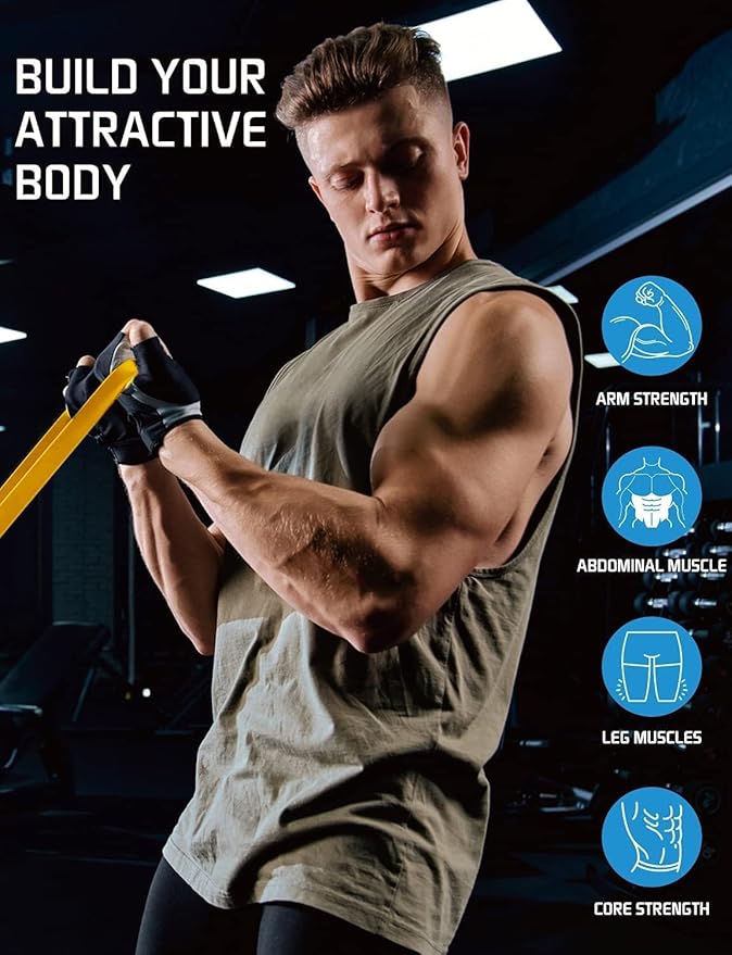 LEEKEY Resistance Bands, Exercise Bands,Pull Up Assist Bands - Bands for Working Out,Band for Men and Women Fitness Training, Physical Therapy,Home Workouts