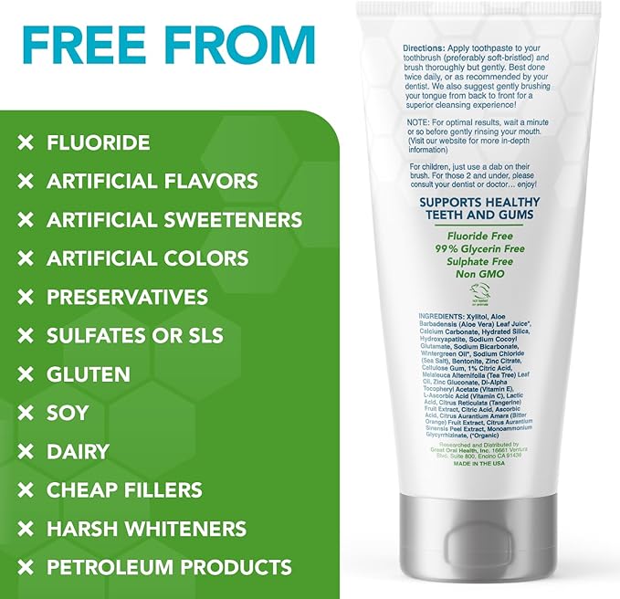 Nano hydroxyapatite Toothpaste Fluoride-Free Dentist Formulated Remineralizing Anti Cavity Enamel Support Sensitive Teeth Toothpaste Flavor Variation 3 Pack: Citrus Blast, Peppermint Wow, Wintermint