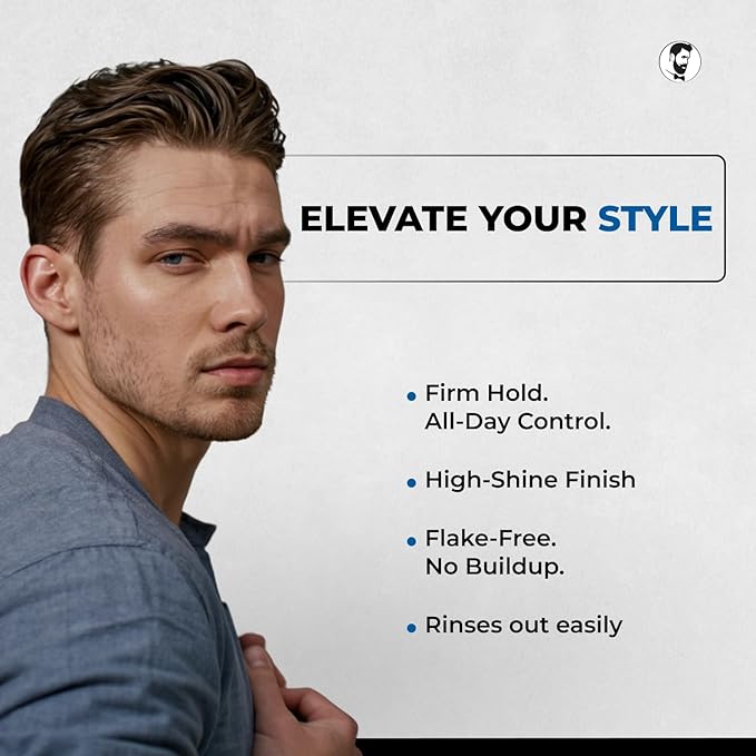 Gentlemen Republic Oceano Men's Hair Gel 16oz - Strong Touchable Hold and High Shine Styling Gel for Hair, 100% Alcohol-Free Professional Formula with Fresh Scent, Mens Hair Product Made in USA