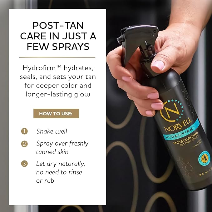 Norvell Post Tanning Hydrofirm Moisturizing Spray 34 fl.oz. – Professional Sunless Hydrating Spray for Extending Self Tan, Softening Skin, Enhancing Color & Reducing Uneven Fade