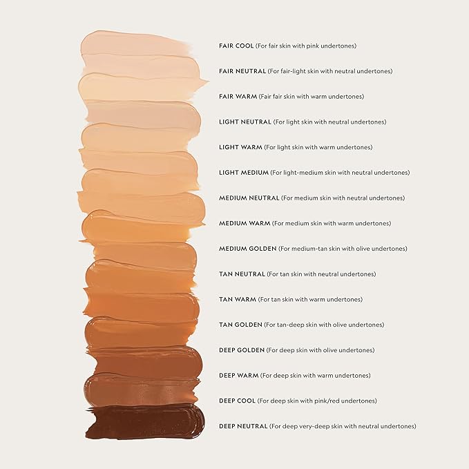 YENSA Skin on Skin BC Foundation Makeup - CC, BB Cream & Full Coverage Foundation-In-One - Buildable, Radiant Finish with SPF 40, Hyaluronic Acid, Peptides & 8 SuperBlacks - Light Warm (1 oz)