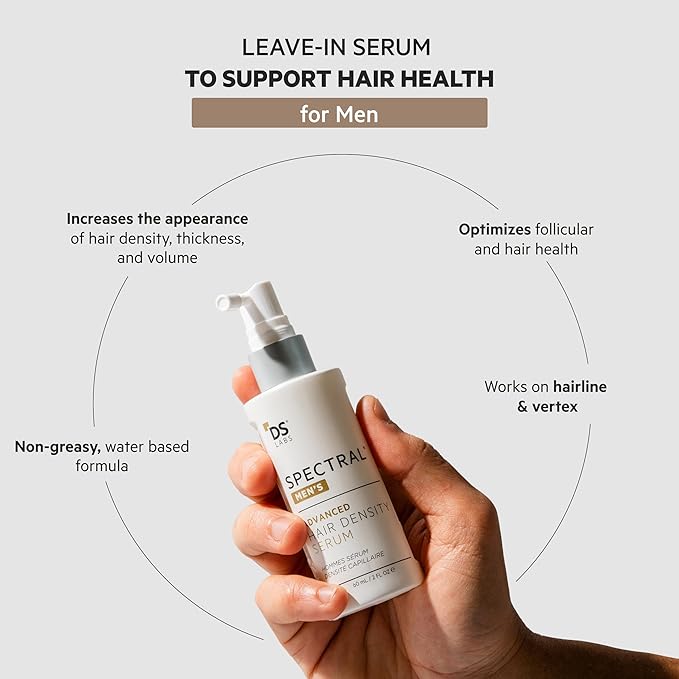 DS Labs Revita Shampoo & Spectral Men’s Serum Kit – Scalp First Cleanse & Lightweight Leave-In for Fuller Looking, Thicker Looking Hair, Sulfate & Silicone Free Shampoo, Fast Absorbing Serum