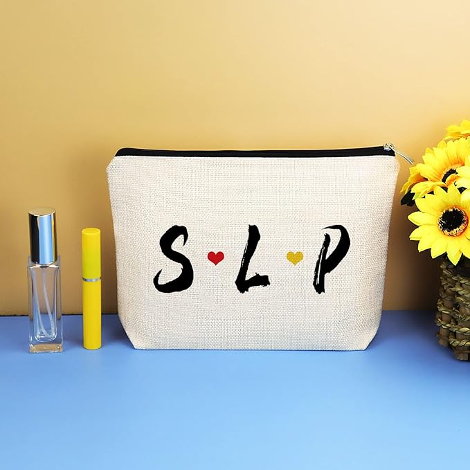 Speech Therapist Gift Makeup Bag Gift for SLP Women Speech Pathology Gifts Cosmetic Bag Pouch Speech Language Pathologist Gift Appreciation Gifts Thank You Gift Thanksgiving Gift for Speech Therapist