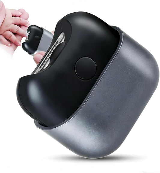 Electric Nail Clipper with Light, Automatic Nail Clipper Rechargeable with 2 Speeds and Nail Chip Storage for Babies, Children, Adults, Caregivers and Seniors