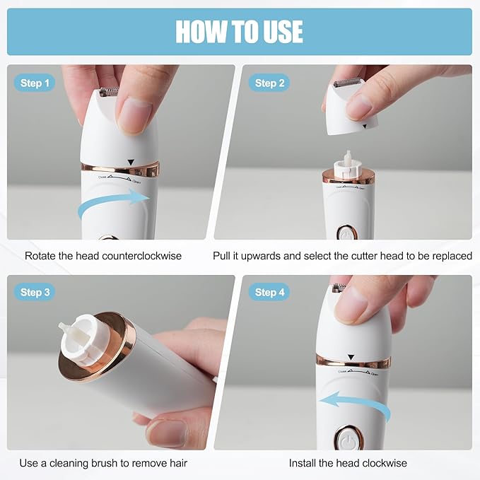 Women's Facial Hair Removal Device Gentle epilator for Sensitive Skin, Portable Facial/Bikini Area/Underarm/arm/Leg Hair Removal Device, Delivers Long-Lasting Smoothness and Comfort for Home use.